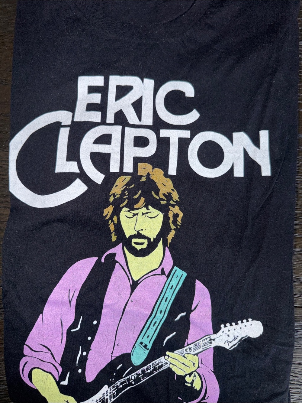 Next Level Apparel Black Eric Clapton Graphic Tee with Multicolor Print